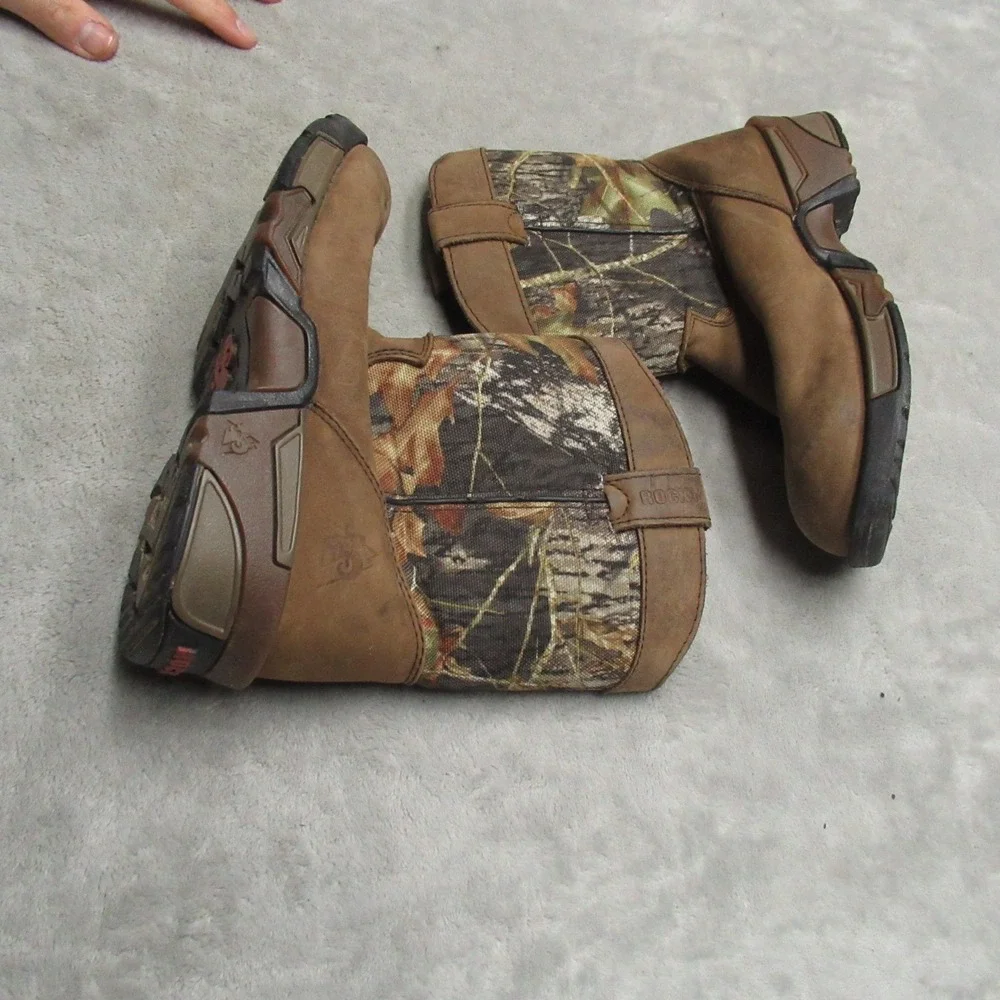 Rocky Kids 3M Boots Brown Camo Leather Wellington Water Resistant Waterfowl Hunt